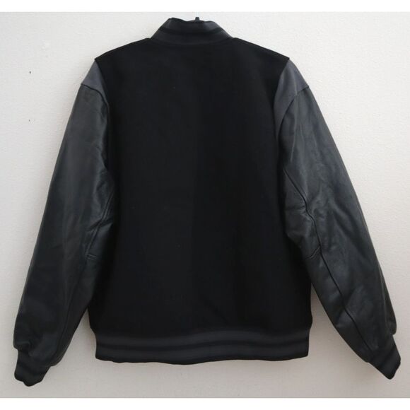 Nike FN3672-010 Women's Sz M Black Oversized Wool/Leather Destroyer Jacket - Picture 2 of 14